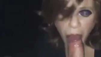 Crossdresser twink gives amateur blowjob to hard cock