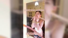 Slave Aaruna's Intense BDSM Session: Ballet Shoes, Boot sucking, Deep Throat, Chastity, & butt&#x1F351; toys