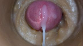 Extreme close up!  Injecting a large dose of sperm pussy toy Camera  4k