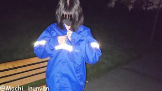 (Preview) Girl in sanitation worker uniform exposed in park, licks the bench and masturbates