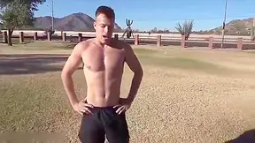 Michael Kasten In Bushy Football Weenie Jerks Off