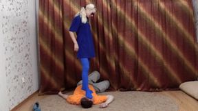 A mischievous blonde girl involves a guy in a foot fetish, vd015h 720p