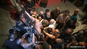 Southern Stud Gets Fucked and Showered with Cum in Front of 100 Men!