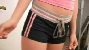 Slutty Jenni Lynn teases and jerks off a intense rod