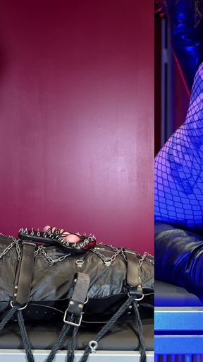 Leather Face Sitting in Bondage Ft Mistress Lunatika Maz Morbid