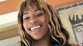 Black hottie takes off blue bikini to fuck white dude