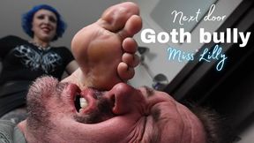 Miss Lilly, The Next Door Goth Bullies The Simp With Her Sweaty Feet! Slapping And Spitting All Over His Face!