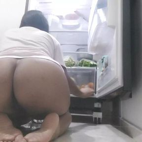 Camera captures maid cleaning the fridge