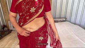 Hira'_s Erotic Saree Dance - Sari Wearing ASMR - Teasing Belly &amp_ Butt Shake