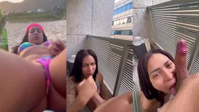 fazendo garganta profunda na varanda e bebendo leite igual uma puta