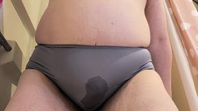 WETTING MY GREY SILK PANTIES