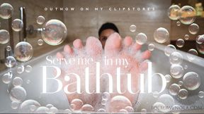 Sultry Bath Tease - Mistress Enola - Foot teasing while humiliating you ( 4K)