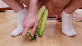 Amateur bareback anal insertions and orgasms compilation with large veg! everything can be a dildo!