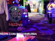 Hot Girl Flashing in an Arcade