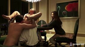 James Deen interviews a randy threesome featuring the sultry Avi Love,