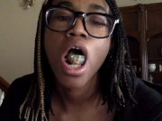 Chewing Lucky Charms for the Camera