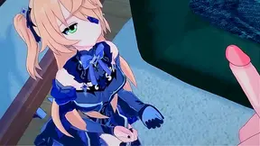 Fischl Tempts Hero with Sensual Blowjob Creampie in Steamy Genshin Lore