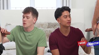 Dilfs and young guys learn about sex from a steamy experience
