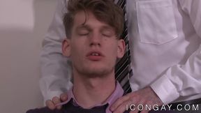 Passionate anal fucking at the office with handsome gays
