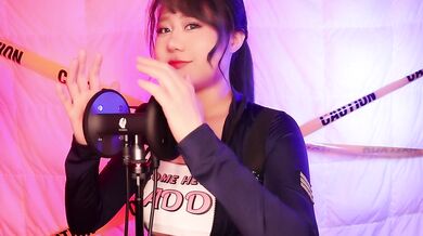 ASMR Hot Girl Policewoman Checking Your Ear | Ear Eating & Mouth Sound