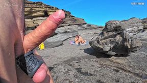 two bitches on the beach: my cock exposed to two fit girls on the beach
