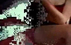 Blond ts in latex lingerie gets fucking