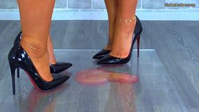 215 Amber Cam - Goddess Amber & Miss Lucy - Crushing The Cum From Your Balls Under Plexiglass & Our Hot Louboutin Heels - Cock Face Trample Trampling CBT Ballbusting Shoejob