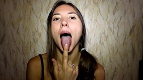 long tongue ananta shakti licking fingers gb007