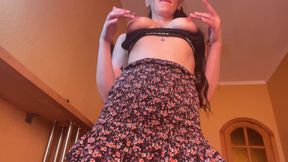 Kristi Ren's long nipples are sticking out erect while she plays with her pussy