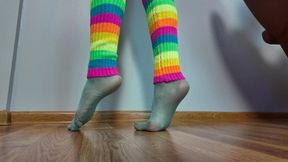 Colorful Ruslana Sits On A Swing And Massages Spiderman’s Dick - Blue Stockings And Semi Ballet - Part 2