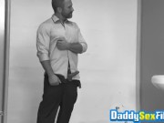 Dirk Caber isnt aware that he is spied on while masturbating