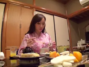 Hottie in sexy black stockings Claire Hasumi gets pussy stimulated