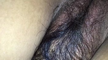 Hairy wife in black bra &amp_ tight asshole enjoying doggy style with husband friend