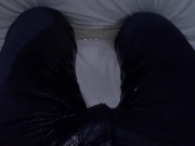 Piss Skinny Jeans on the Bed