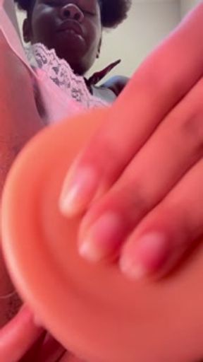 I love fucking myself with this big white dildo of mine! Really wish I had someone fun to replace it
