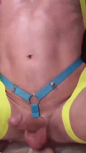 Unforgettable moment from "Anal play for daddy in Neon Harness"