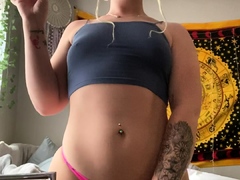 Amateur brunette Michelle with small tit