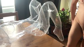 Real Male Moaning Orgasm Compilation - Cumming Hard in Transparent &amp; Regular Sex Dolls (With &amp; Without Condom)