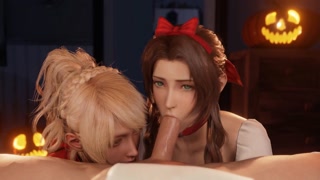 Lunafreya &amp; Aerith came for candy, but only your Cock was left . Final Fantasy ❤