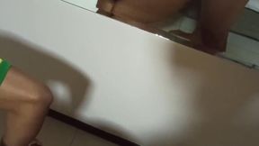 I dropped hot cum on the wife's pussy during the World Cup