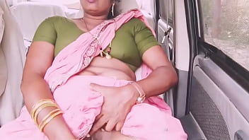 Beautiful housewife cheating husband try to fucking boyfriend in the car. Telugu dirty talks.