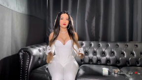 Misty 120s menthol, shiny white corset, shiny white skintight pants and shiny white gloves!