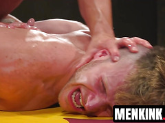 Blond Brian Bonds totally dicked down by Jason Styles after wrestling match
