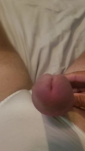 Cumming in my new satin white panties.