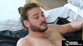 Lube Gets Delivered &amp; Hunk Shoves His Massive FIST In Ass