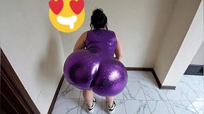 big butt in a purple dress, she's so hot
