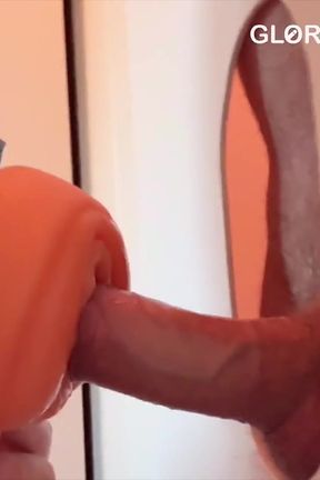 Fucking a Tight Gay Sextoy Pussy at the Gloryhole - Just Like a Real Twink