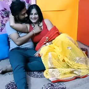 My Desi hot aunty has secret sex with her unmarried devar!! Cum inside pussy