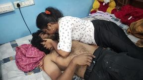 Long lip lock with step sister in bedroom