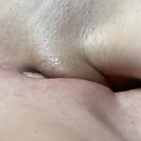 Wet pussy scissoring pulsating orgasm